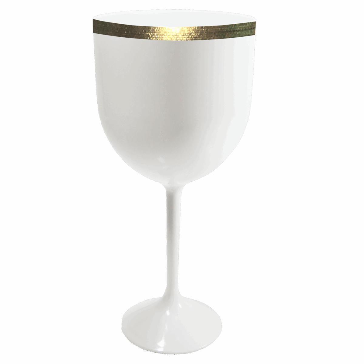 Taça Gin 400ml Branca com Borda Gold
