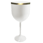 Taça Gin 400ml Branca com Borda Gold