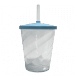 Copo Twister 300ml Cristal com Tampa Azul Bebe