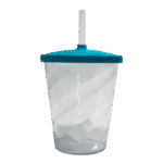 Copo Twister 300ml Cristal com Tampa Azul Tiffany