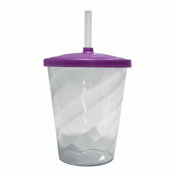 Copo Twister 300ml Cristal com Tampa Lilás Candy