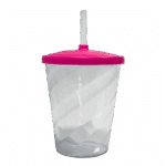 Copo Twister 300ml Cristal com Tampa Pink