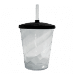 Copo Twister 300ml Cristal com Tampa Preta