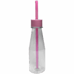 Garrafa Coquinho 200ml com Tampa e Canudo - Rosa Perolado